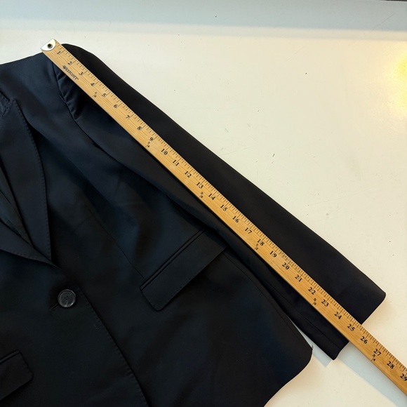 Burberry London Designer Solid Black Wool Stretch Blazer Suit Set Womens Size 14 - Picture 12 of 16